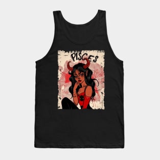 Pisces Baddie Devil Girl Tank Top